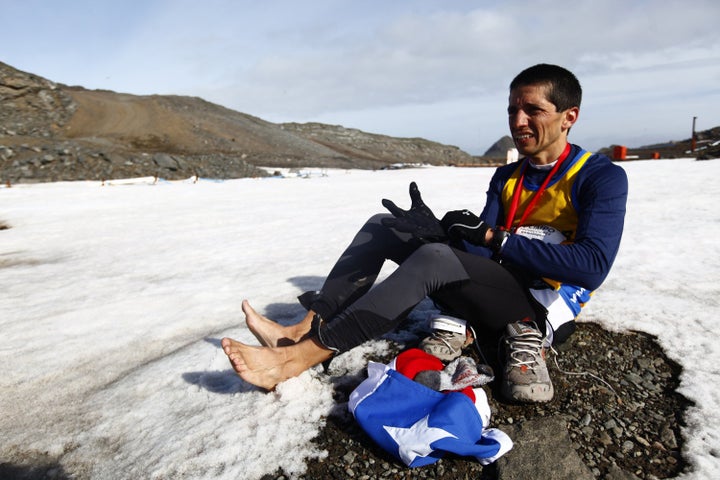 A shot from a prior Antarctic marathon.