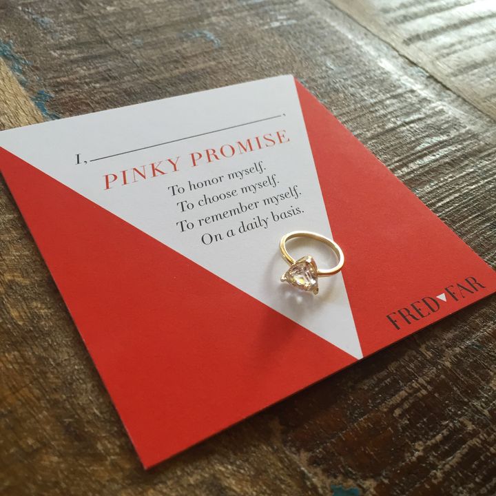 The Pinky Promise pledge card, the start of a lifelong commitment to self love.