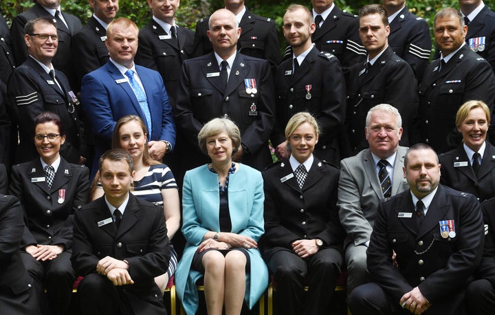 Theresa May in the No.10 garden