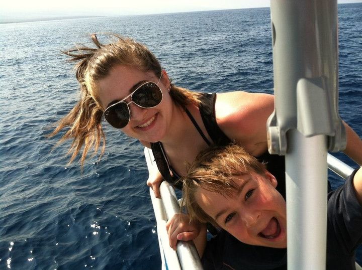 Haley and Hawke on a snorkeling trip in Hawaii.