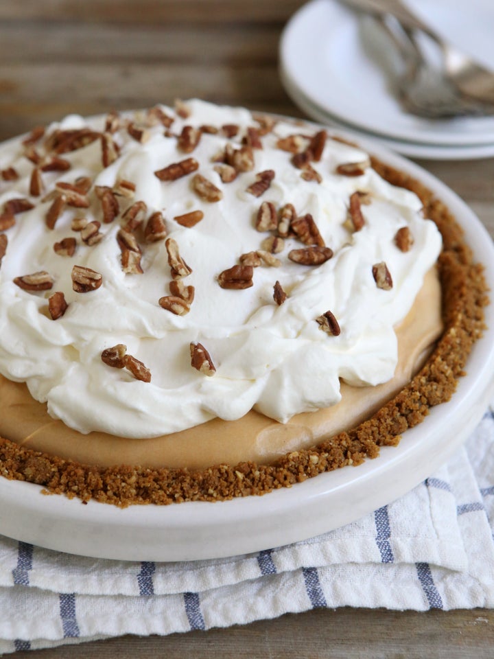 Get the Caramel Cream Pie with Gingersnap Pecan Crust recipe from Completely Delicious