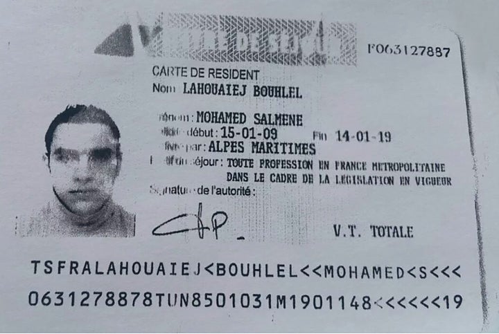 This ID card bearing the name of Mohamed Lahouaiej Bouhlel