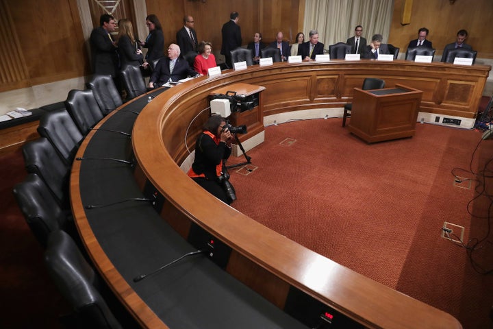 Democratic members of the Senate Judicary Committee convene a meeting to discuss what they see as Supreme Court nominee Merri