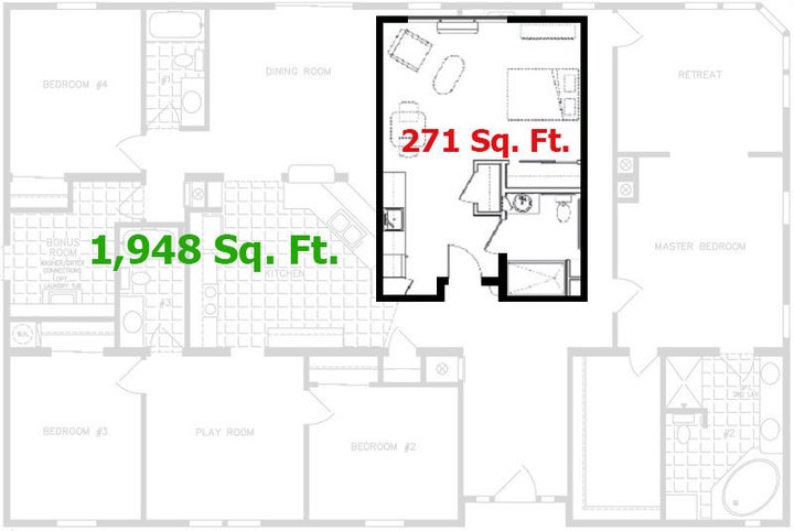 RENTCafe's diagram of an apartment layout makes it a little easier to picture the difference between the tiny apartment you can rent for $1,500 in New York City and the comparatively palatial unit you could afford in Memphis, Tennessee.