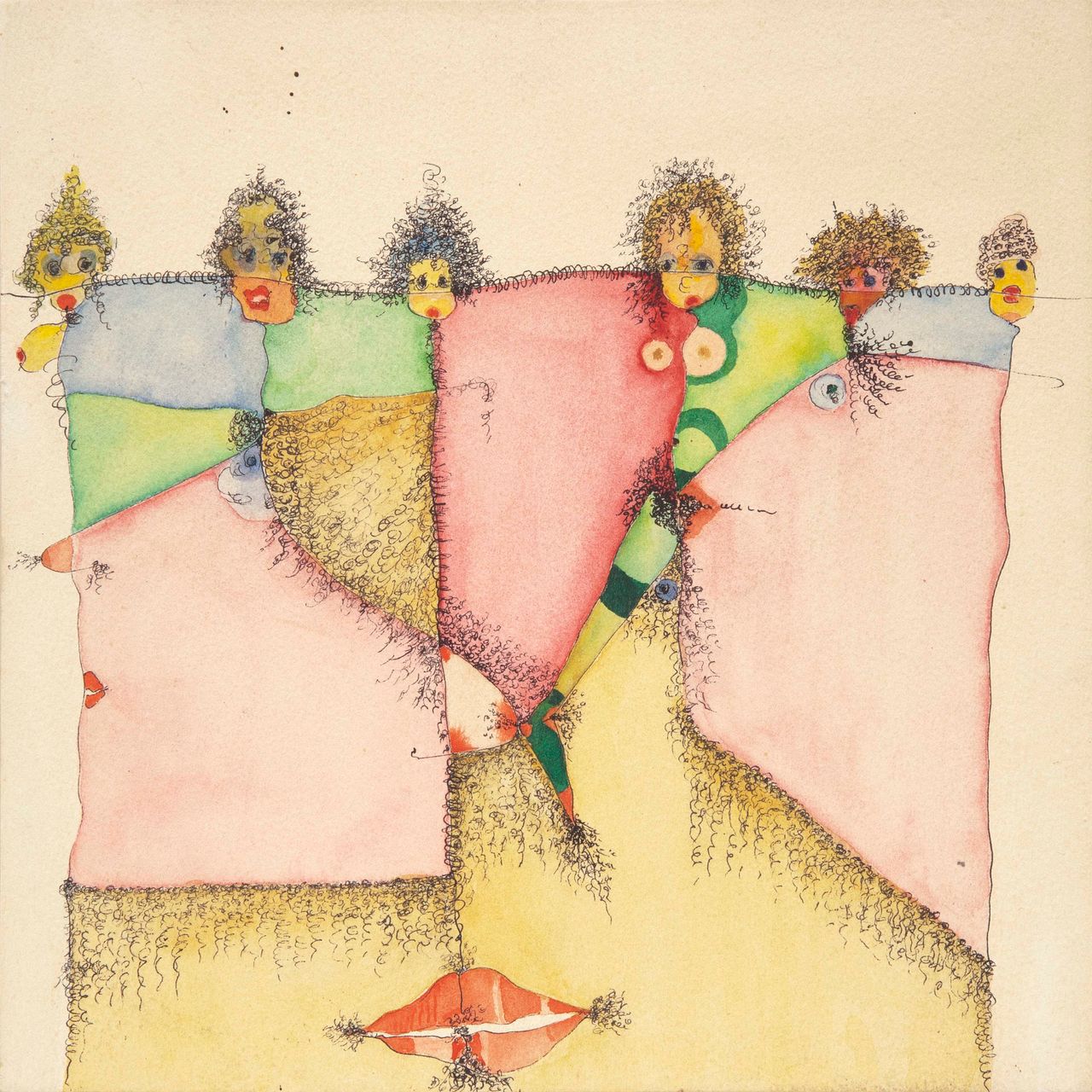 Homage to Pubic Hair, 1992, mixed media on paper over panel.