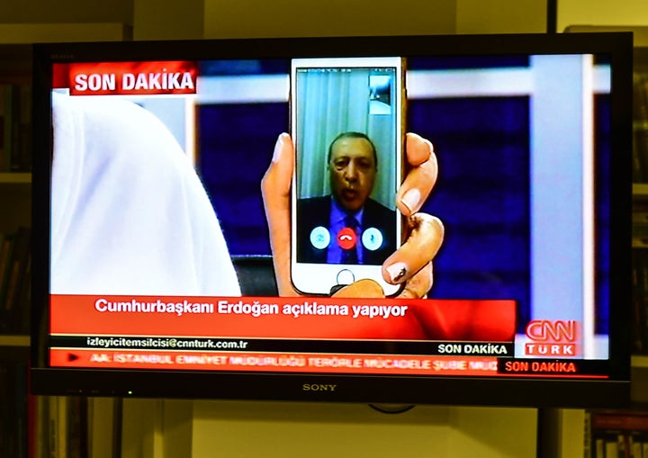 President Recep Tayyip Erdogan speaks on CNN Turk via FaceTime.