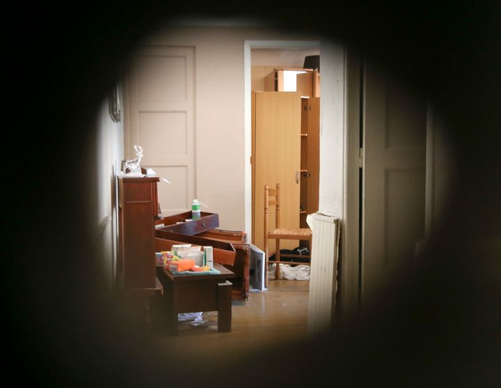 The Nice apartment of Mohamed Lahouaiej Bouhlel, photographed through a hole in the wall made by police