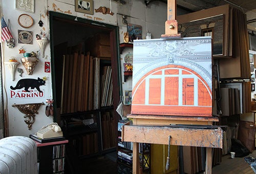<em>Photo by Nancy A. Ruhling</em><br><strong>The studio's light seduced her.</strong>