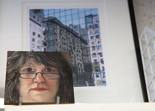 <em>Photo by Nancy A. Ruhling</em><br><strong>Sharon's self-portrait.</strong>