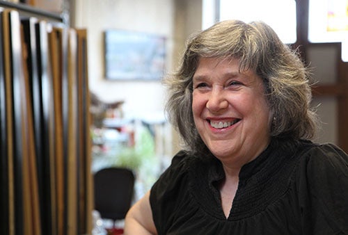 <em>Photo by Nancy A. Ruhling<br></em><strong>Her work makes her happy.</strong>