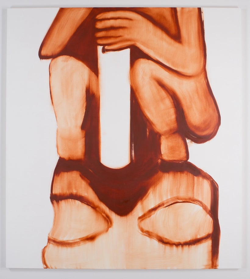 Becky Kinder<br><i>Totem Pole</i>, 2015, <br>Oil on canvas, 80 x 72 inches,<br>Courtesy of the Artist