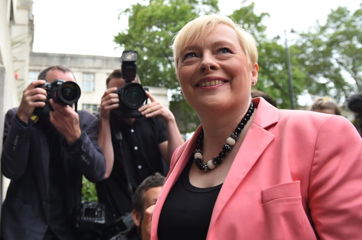 Angela Eagle arrives to launch her Labour leadership bid at the Institution of Engineering and Technology in London.