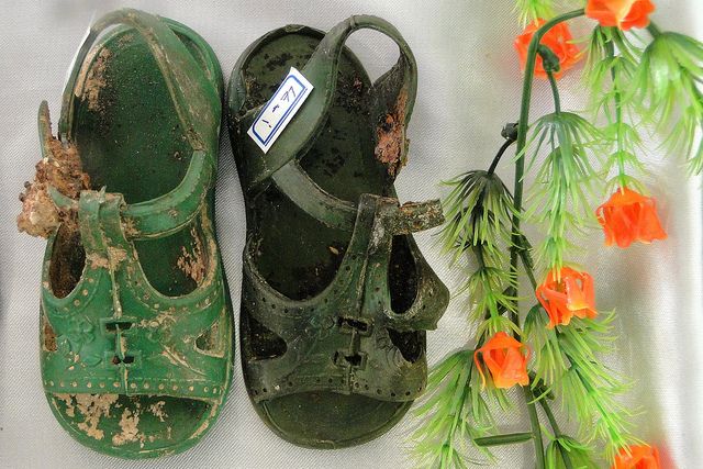 Exhumed shoes of child victim of Anfal genocide