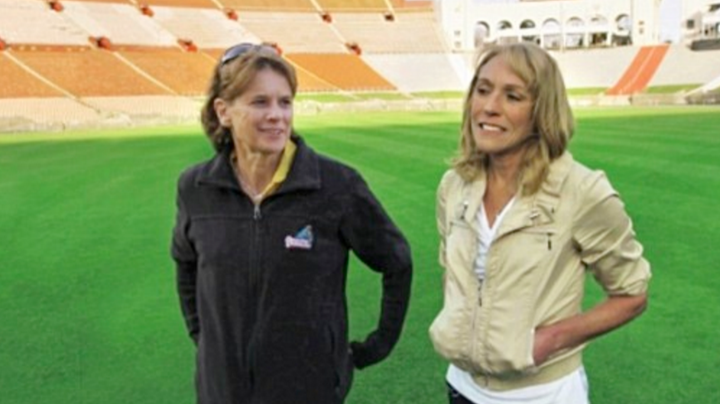 <strong>Zola and Mary are reunited at the same stadium more than 30 years later</strong>