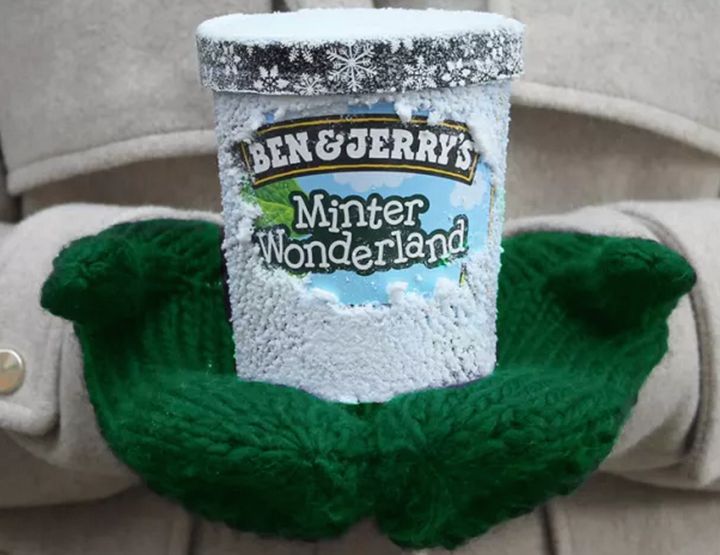 Minter Wonderland is available in the United Kingdom and Ireland during the holidays, this mint-packed ice cream is filled with chocolate chunks.