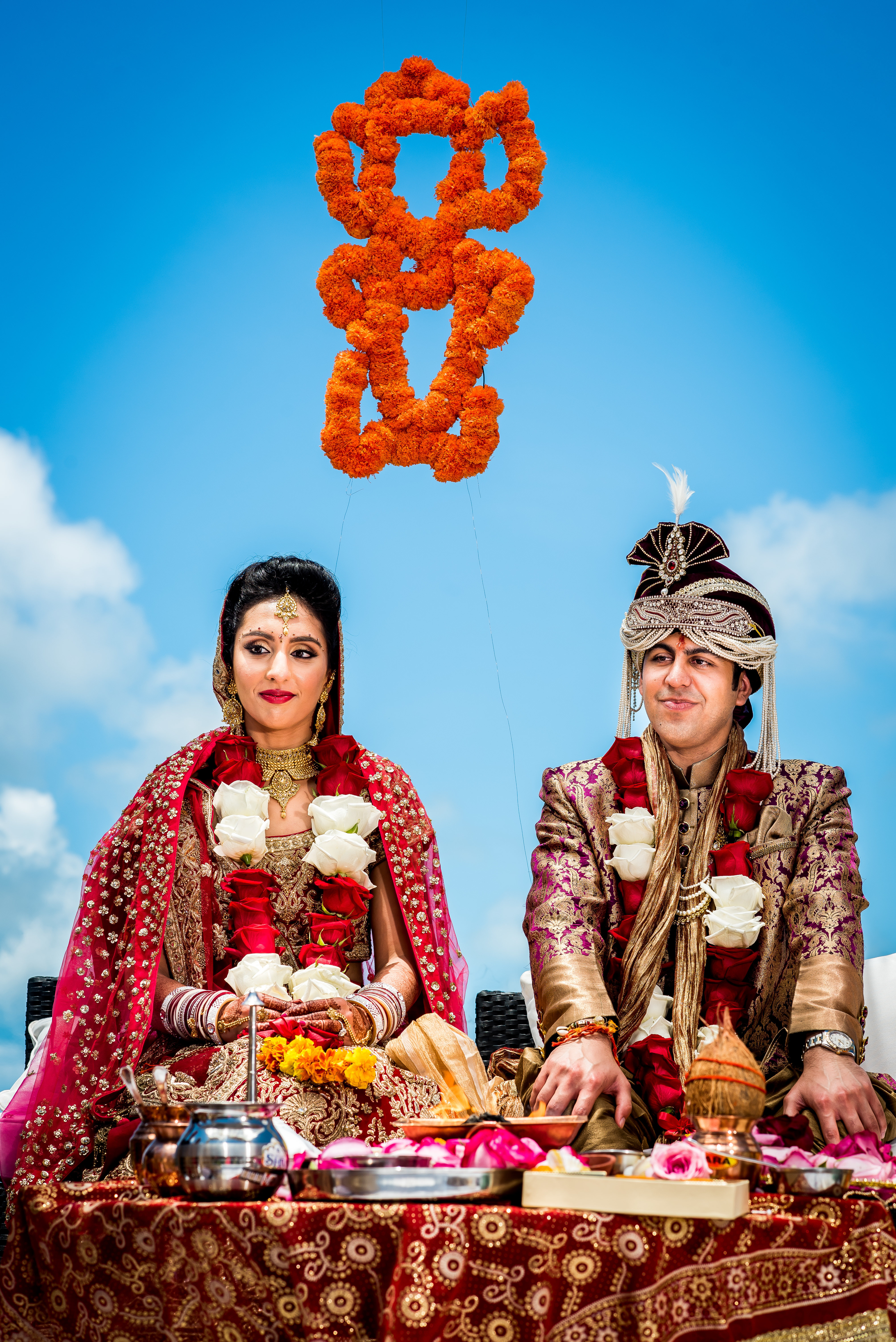 Indian bride and bridegroom in traditional wearing for marriage ceremony MR  Bridegroom#729E;NO MR for girl Stock Photo - Alamy