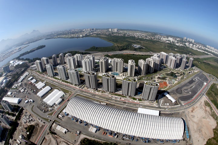 Work on the Olympic Athlete Village in Rio de Janeiro is still underway just a few weeks before the games.