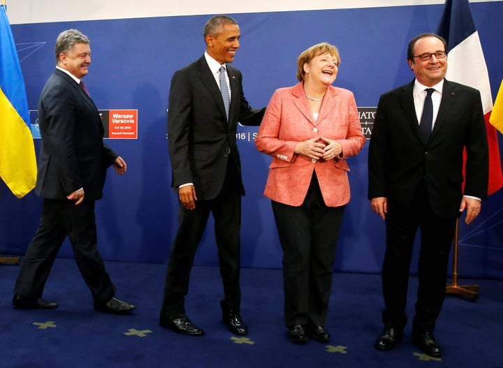 NATO leaders are in frequent talks with Petro Poroshenko, president of Ukraine (left), about the crisis that began in 20