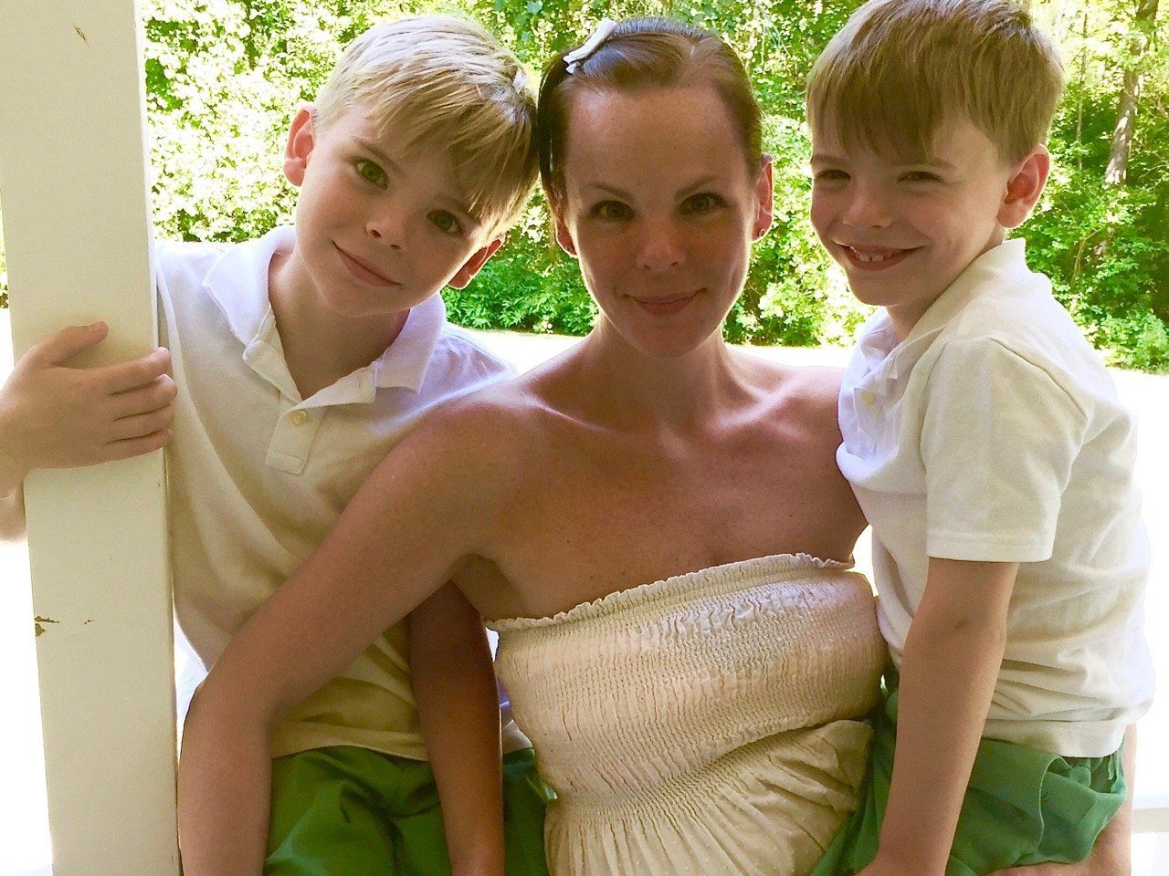 Clevenger with her sons.