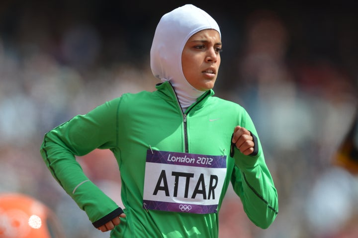 Sarah Attar, who became the first woman from Saudi Arabia to run in the Olympics at the 2012 London Games (she's pictured in an 800 meter heat), returns to the Olympics in Rio.