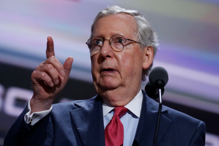 Mitch McConnell's speech was long on pillorying Hillary Clinton and short on celebrating Donald Trump.