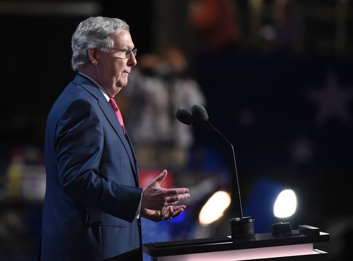 Senate Majority Leader Mitch McConnell didn't get much love from the audience when he spoke Tuesday at the Republican National Convention in Cleveland.