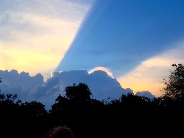 Sky at the sacred forest on our hike from Campus 3, Oneness University, Chittoor District, Southern India. 