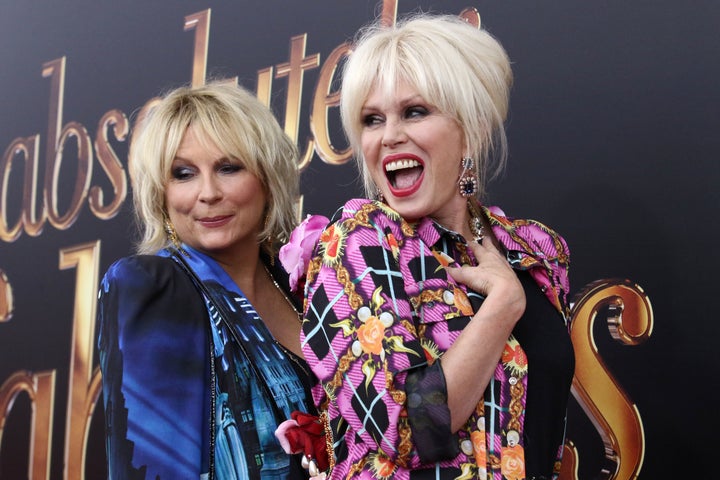 <strong>Jennifer Saunders and Joanna Lumley at the New York premiere of 'Absolutely Fabulous: The Movie' </strong>