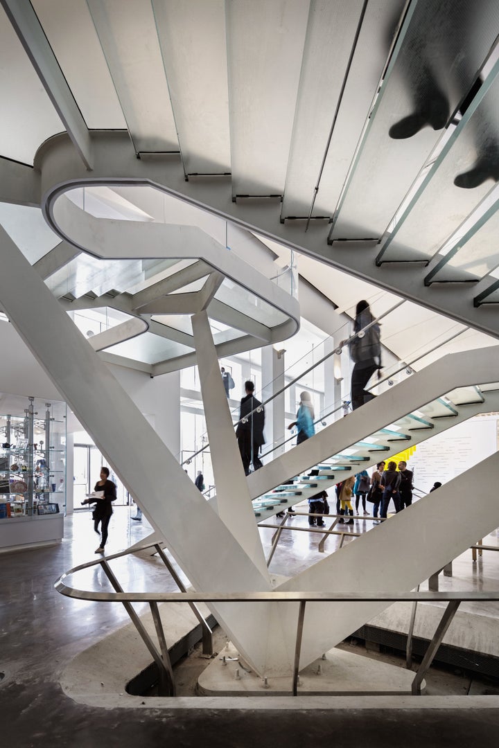 An inviting and "active" staircase in the Queens Museum.