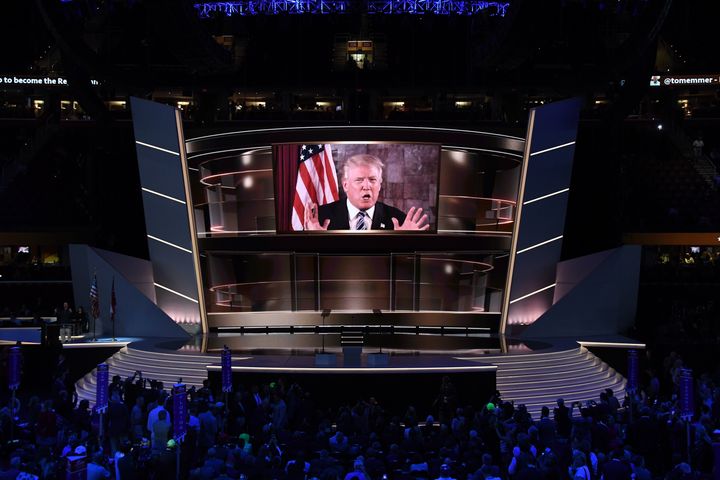 All this could be yours -- if you donate to Donald Trump's campaign. Trump's team is hoping supporters will pay for the honor of having their name projected above his head when he takes the stage on Thursday.