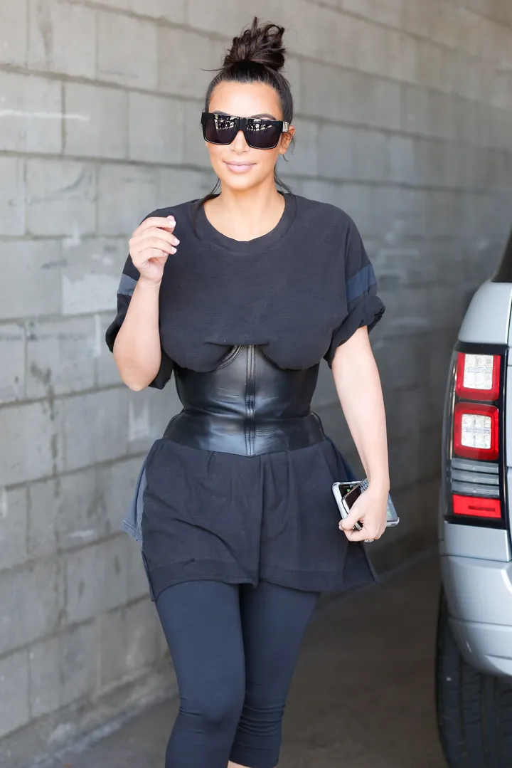 Kim Kardashian Wore A Corset Over Her T-Shirt, But That Doesn't