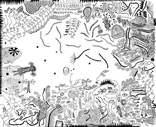 水生生物のモノクロアート作品 額50✖️60cm 水生生物のモノクロアート作品 額50✖️60cm 水生生物のモノクロアート作品