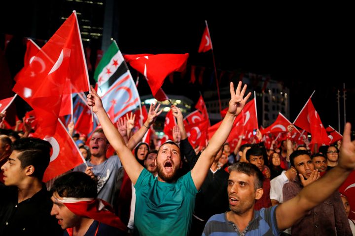 Erdogan supporters rally in Istanbul on Wednesday.