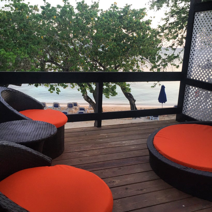 Balcony overlooking the nude only part of the beach