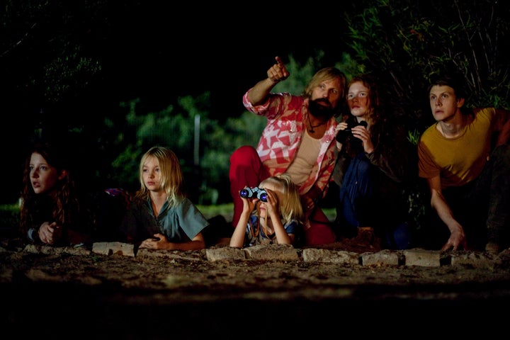 Viggo Mortensen and his fictional clan star in a scene from "Captain Fantastic."