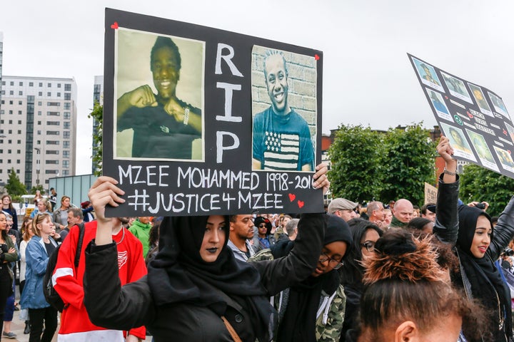 Black Lives Matter demonstrators protest the death of Mzee Mohammed in Liverpool