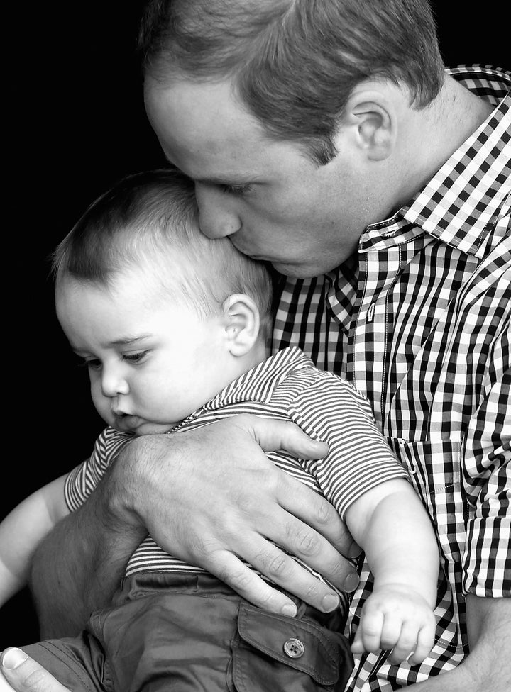 Prince George and Prince William at the zoo in Australia.