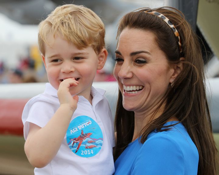 Catherine, Duchess of Cambridge, and Prince George at the Royal International Air Tattoo.