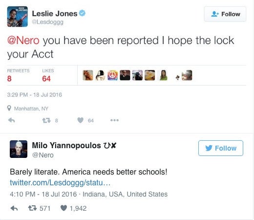 One of Milo's tweets before he got banned