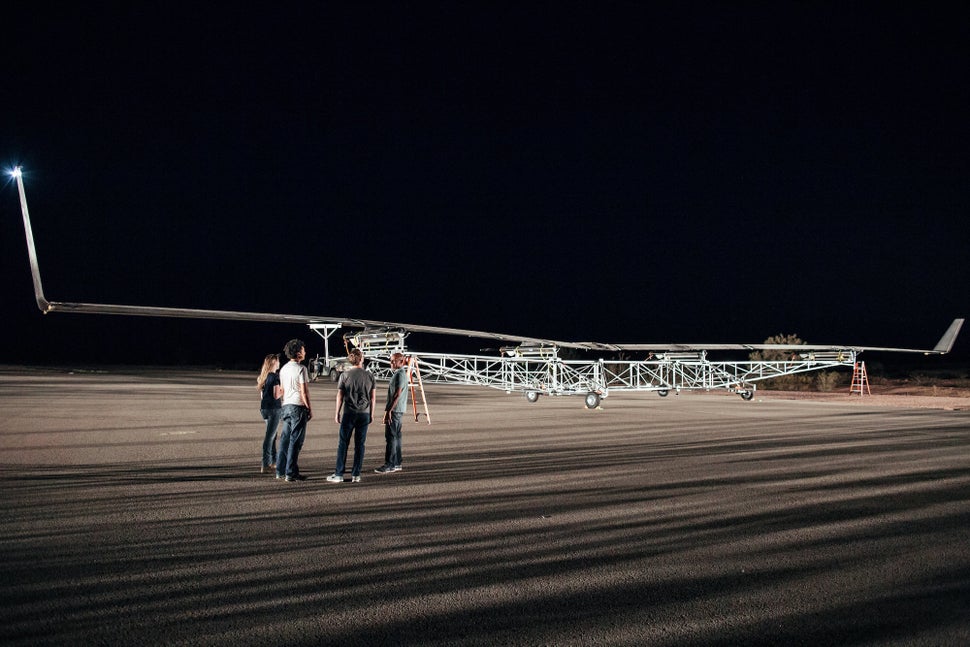 The drone doesn't use much energy, so it can stay in flight for months at a time.