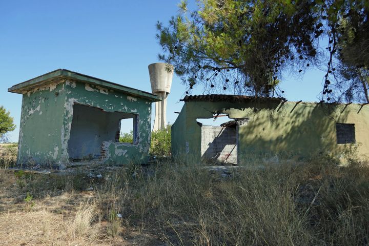 The camp rests on an abandoned Greek military base