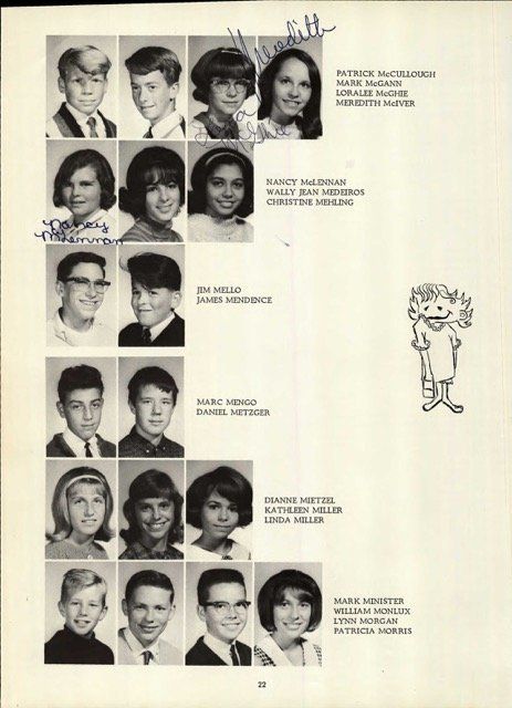 Meredth McIver, a Trump Organization staff writer, is a real person who went to junior high school in San Jose, California. The yearbook image is from 1962.