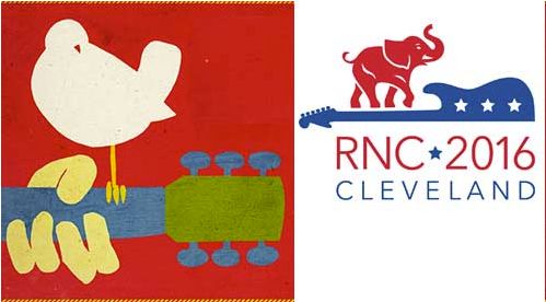 The 2016 GOP Convention and 1969 Woodstock Music Festival logos look similar, but Woodstock just wants to spread the love.