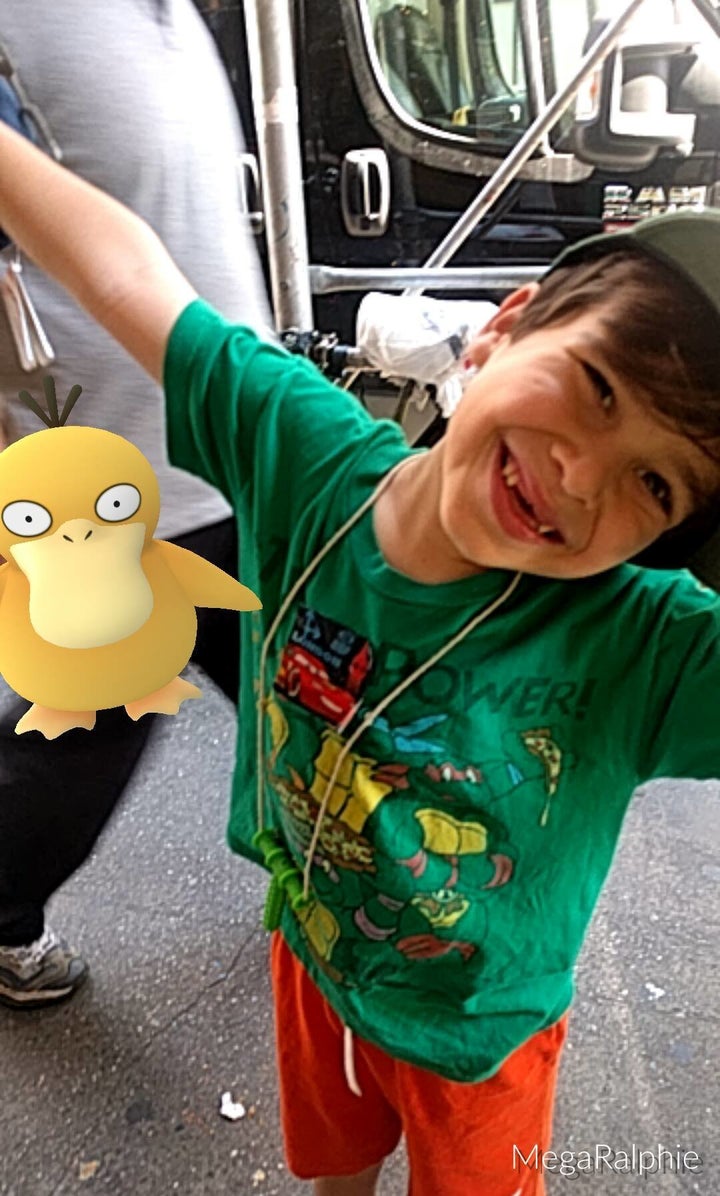 Ralphie, who's a big fan of Pokémon Go.