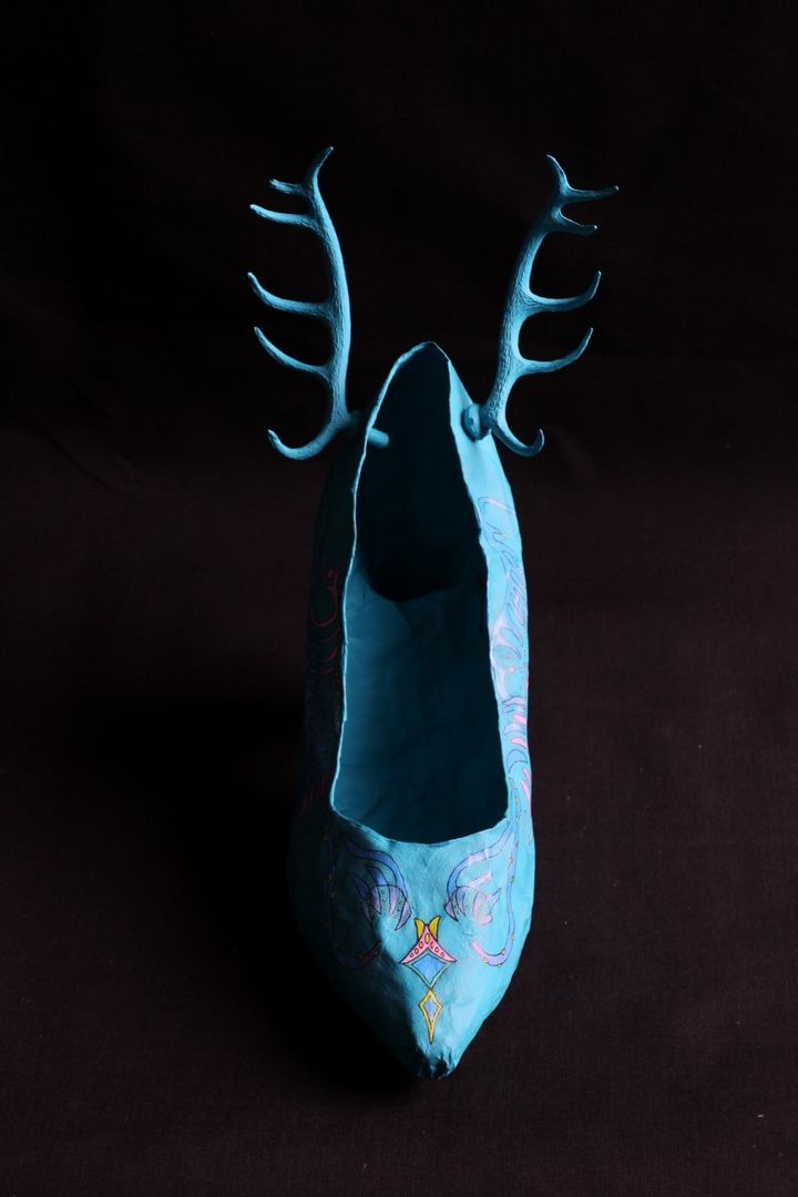Little Paper Slipper charity auction shoe by Lauren Baker (@LaurenBakerArt)