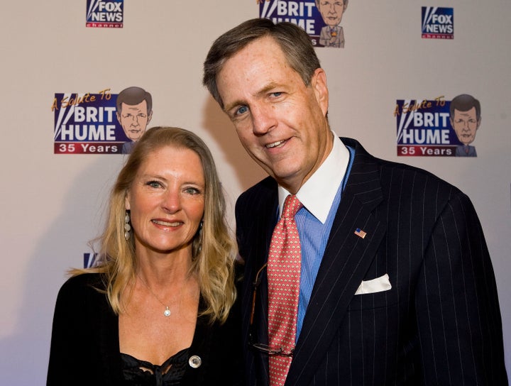 Brit Hume, pictured here with his wife, Kim, is a political analyst for Fox.