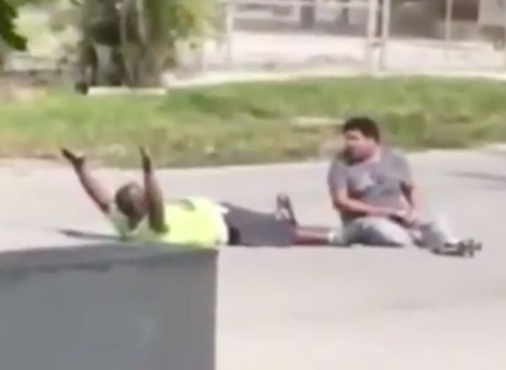 Mobile phone footage captured Charles Kinsey lying on the ground with his arms in the air while his patient sat next to him