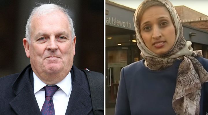 Channel 4 said Kelvin MacKenzie, left, had written a column about Fatima Manji, right, that was 'arguably tantamount to inciting religious and even racial hatred'