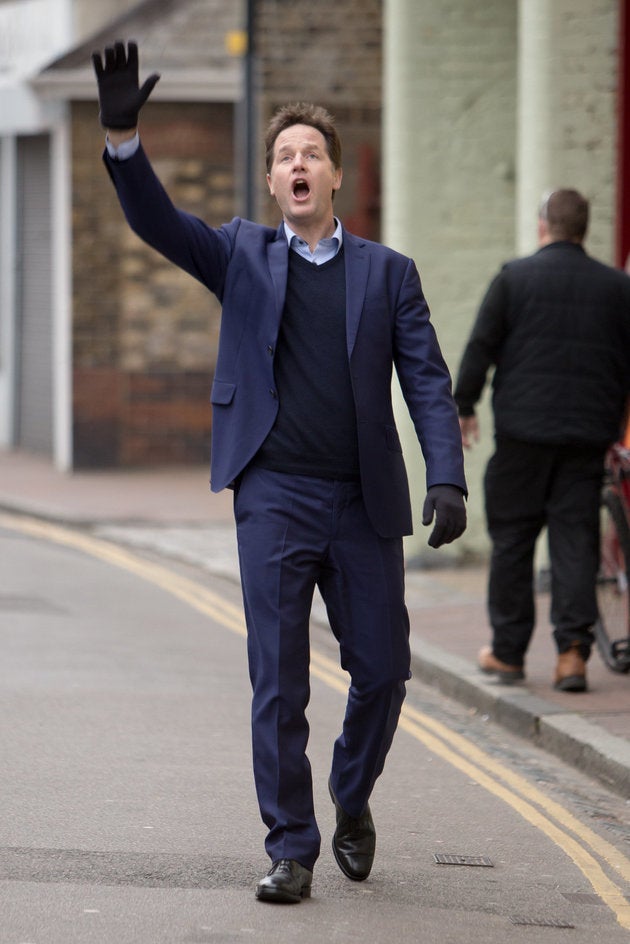<strong>Nick Clegg proving how 'fun' the Liberal Democrats could be</strong>