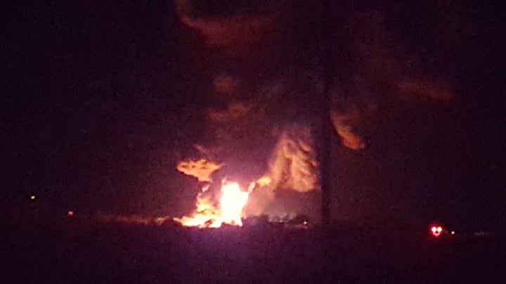 The fire at the WPX fracking site near Nageezi, NM burned for days.